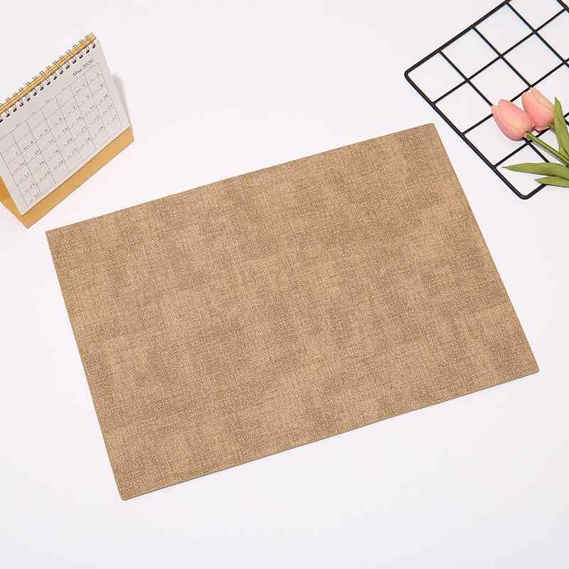 ランチョンマット レザー調 布紋 アメリカン ホーム ホテル スクエア 断熱マット 黄色 コーヒー色 スモークグレー ブラックグレー アッシュブルー ライトグレー カーキ ライトグリーン オフホワイト ピンク