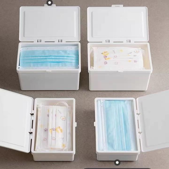 収納ケース マスク 文具 零食 小物入れ フタ付き 積み重ね可能 パーテーション付き 整理整頓 リビング ..