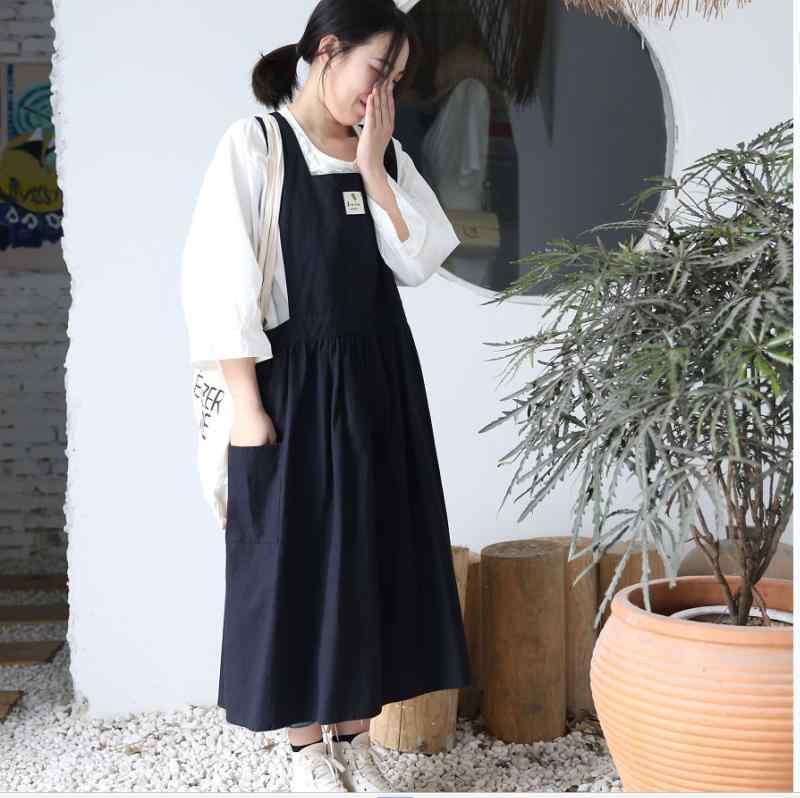 エプロン レディース メンズ 男女兼用 大判サイズ カフェ 料理用 ガーデニング 撥水加工 コットン シンプル 無地 黒 青 ベージュ