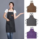 エプロン レディース メンズ 男女兼用 カフェ 料理用 美容師 デニム キャンバス 無地 全綿 コットン ガーデニング DIY 黒 ブラック ベージュ ネイビー...