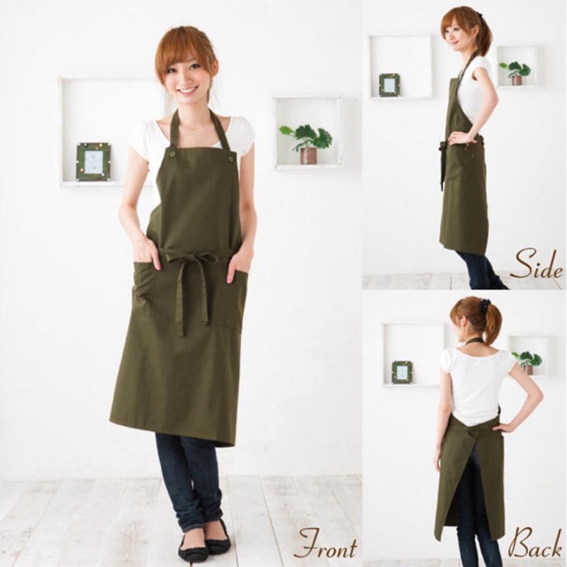 エプロン レディース メンズ 防水 汚れ防止 撥水 無袖 カフェ 料理用 ガーデニング DIY 作業用 ポリエステル 無地 レッド ブラック カーキ グレー ネ...