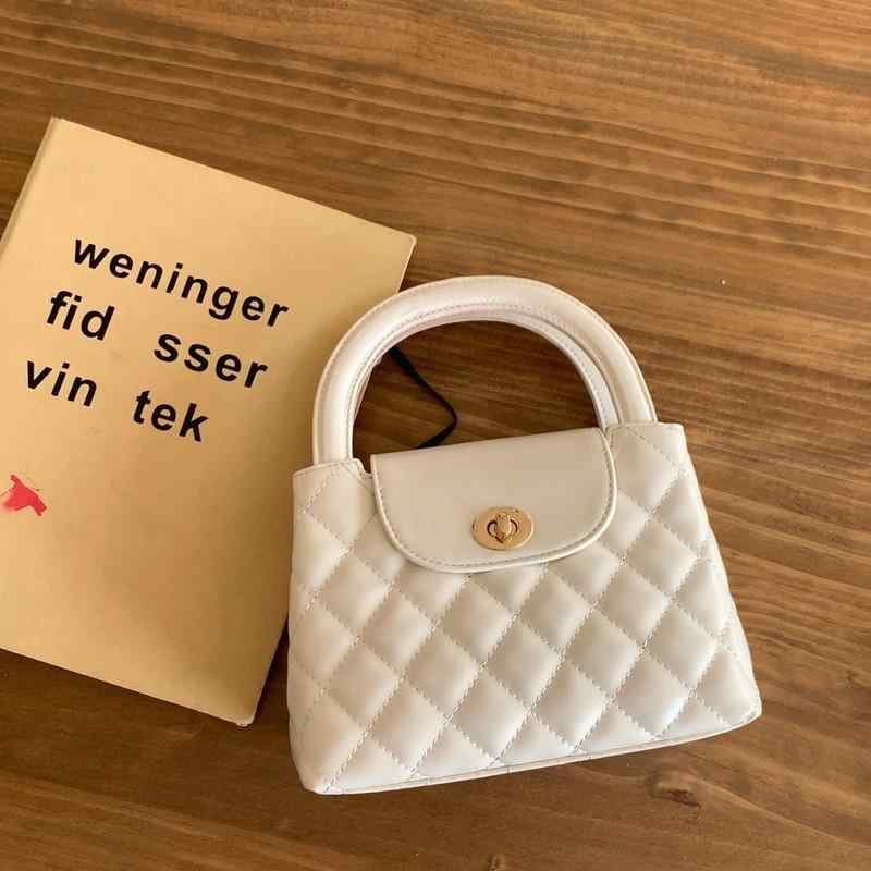 バッグ レディース 鞄 小さめ ミニ ショルダーバッグ 斜めがけ 肩掛け PU レザー 菱格 韓国 ファッション かわいい ブラック ホワイト(4)