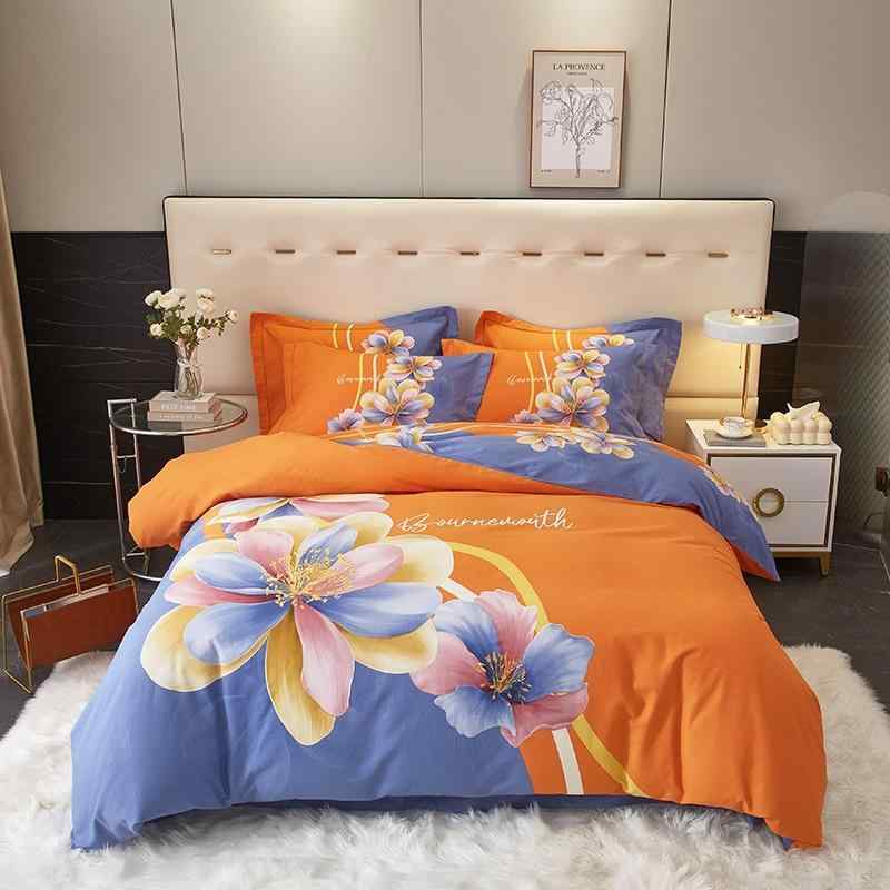 寝具 レディース メンズ 大判 プリント コットン ベッドシーツ 布団カバー 4点セット 春夏秋冬 1.2m 1...