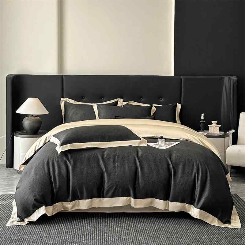 寝具 ベッドリネン 4点セット レーヨン繊維 ベッドシーツセット 植物柄 接触冷感 60番手 なめらか 春夏..