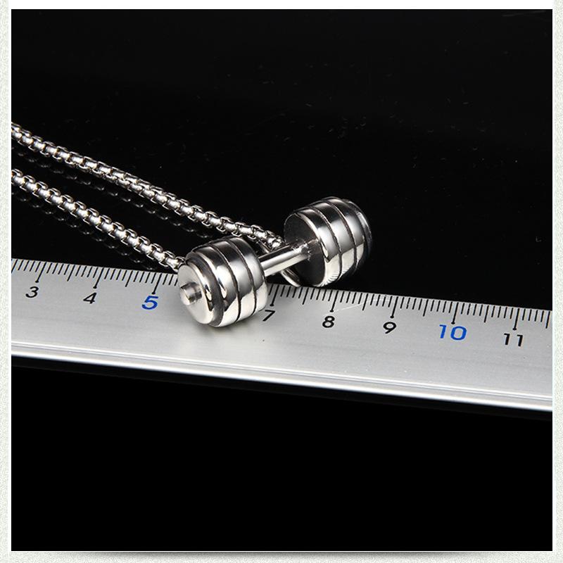 ネックレス メンズ 男性用 ?? ダンベル バーベル ペンダント レトロ ステンレス 鋼 チタン鋼 アクセサ..