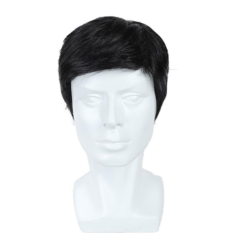 メンズウィッグ 男性用かつら 人毛100% 全手織り 通気性 自然な黒髪 ショートヘア 白髪隠し ヘアピース 全頭かつら ヘアカバー