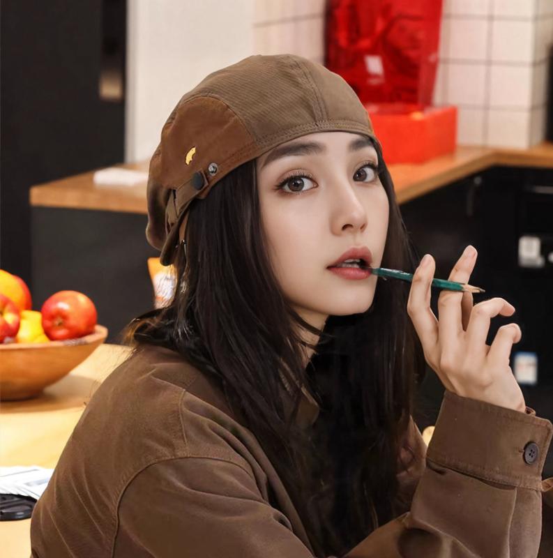 ベレー帽 レディース メンズ レトロ 画家帽 小顔効果 帽子 春秋 薄手 普段使い コーヒー色(4)