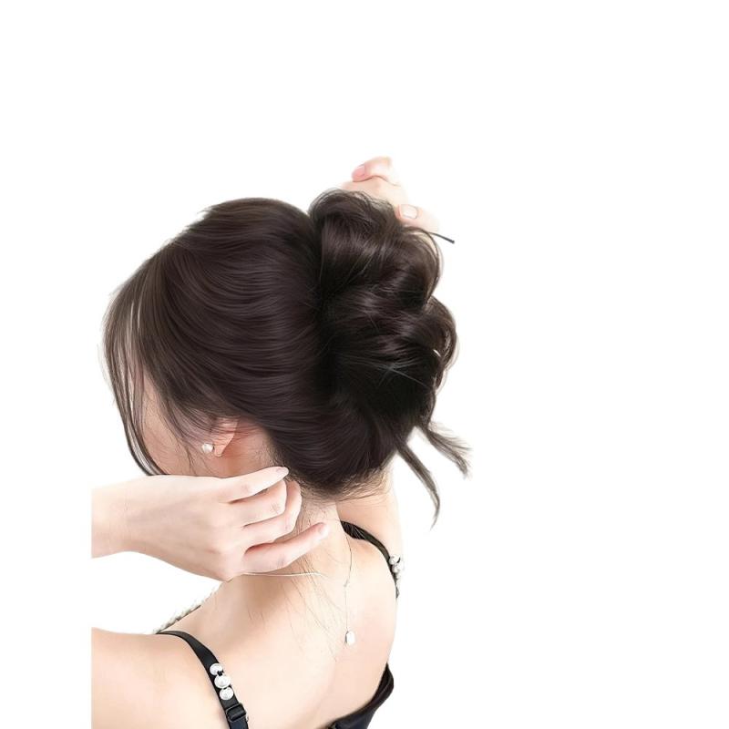 ヘアアクセサリー レディース 花苞 お団子ウィッグ 高め 団子ヘア メーカー つけ毛 簡単 装着 まとめ髪 アレンジ 時短 普段使い
