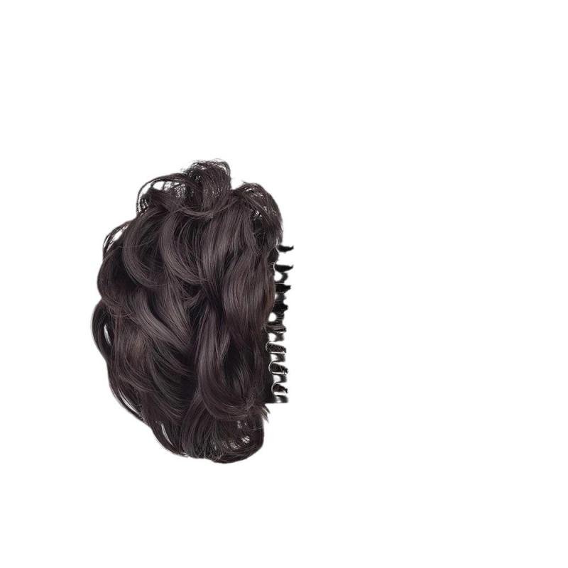 ヘアアクセサリー レディース 付け毛 お団子ウィッグ まとめ髪 高め おだんご 簡単 装着 ブラウン ブラ..