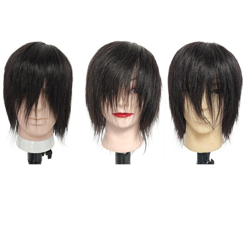 ヘアカット練習用マネキン メンズ 全真髪 散髪 染色 パーマ 実習 トレーニング