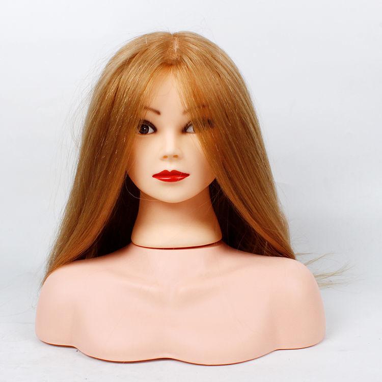 ウィッグ 美容マネキン 頭部 肩付き ヘアスタイリング 練習用 Stand付き フェイスカラー