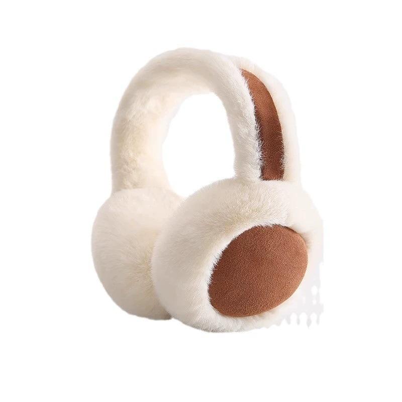 イヤーマフ レディース メンズ 冬 防寒 耳当て ウォーマー イヤーマフラー 自転車 バイク アウトドア かわいい ふわふわ もこもこ ベージュ系 ブラック系(4)