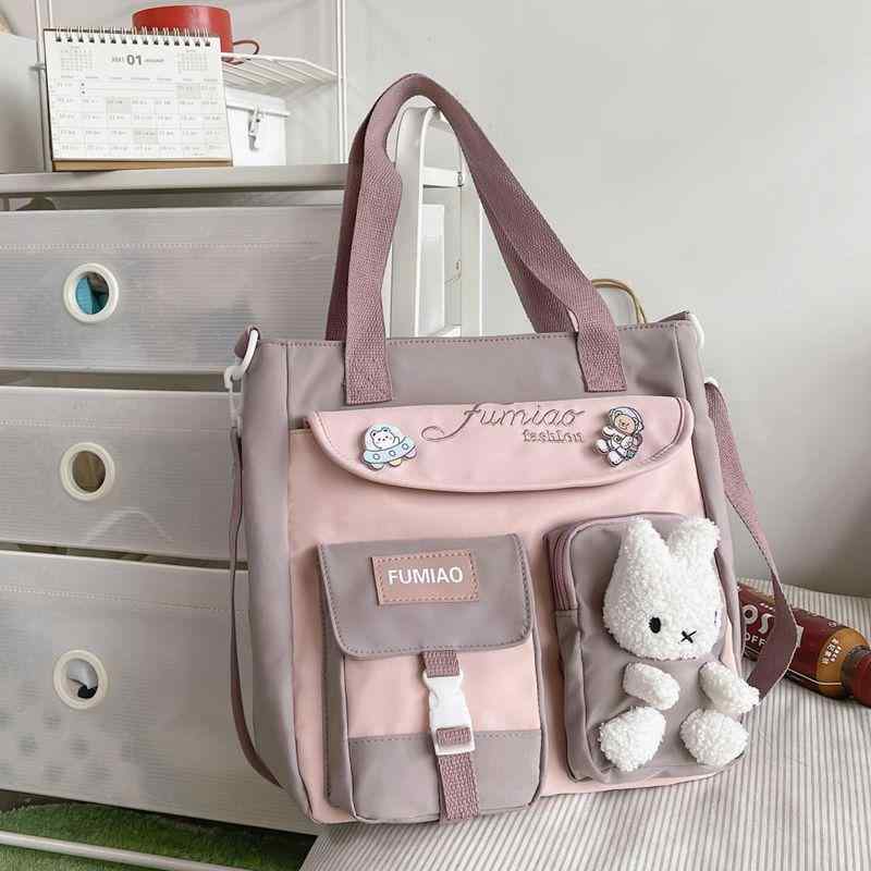 レッスンバッグ レディース キッズ 手提げ 肩掛け 大容量 塾用 小学生 補助バッグ ナイロン パープル ピンク ブルー ブラック ホワイト