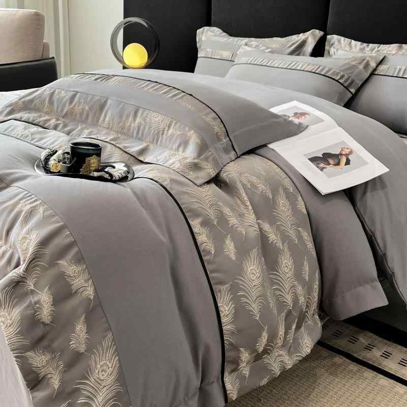 四点セット 高級感 寝具 ベッドシーツ 掛け布団カバー ホテル 民宿 オールシーズン 1.5m 1.8m 2.0m ポ..