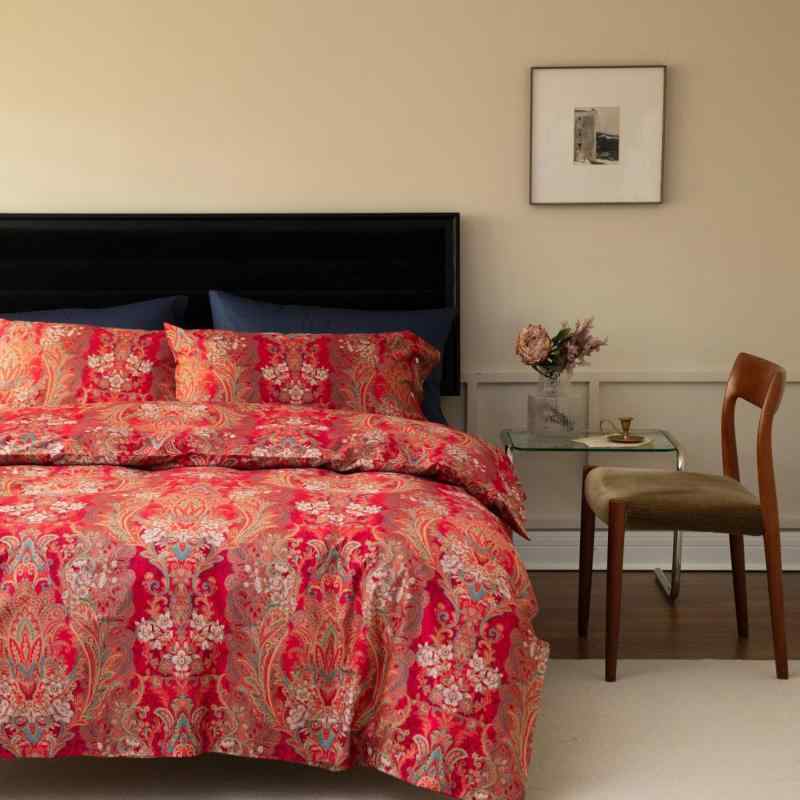 寝具カバーセット ベッドシーツ式 4点セット ダブル クイーン キング 結婚祝い 新婚 婚礼 ベッドルーム..