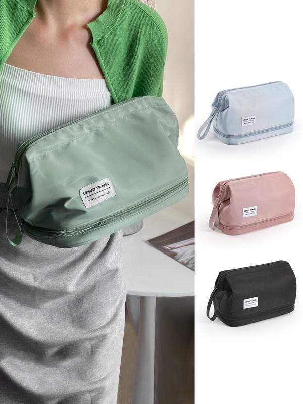 化粧ポーチ レディース 大容量 旅行用 洗面用具 収納バッグ ポリエステル 防水 ブルー ピンク ブラック..