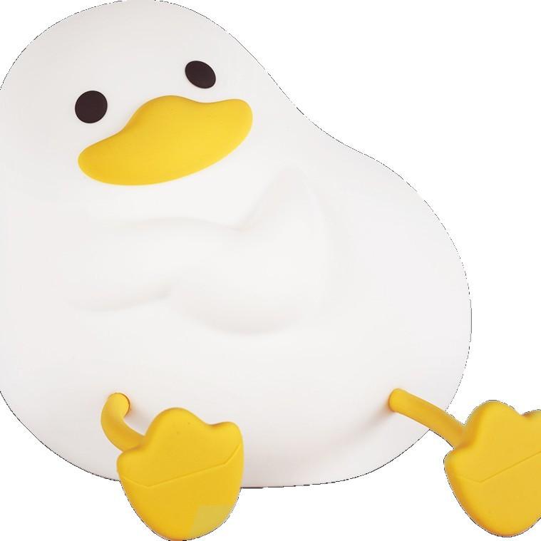 小夜灯 ベビー ベッドサイド 授乳 ライト 癒し ぬいぐるみ シリコン製 アヒル 寝室 抱きつきアヒル 帽..
