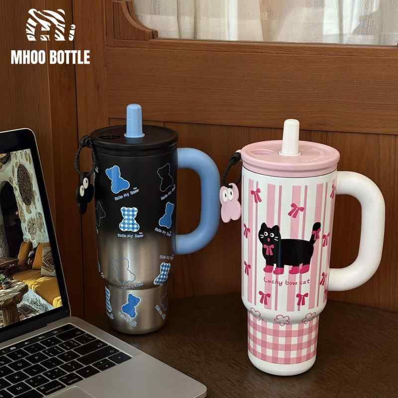 水筒 レディース かわいい猫 ステンレス 大容量 700ml 保温 保冷 マグボトル 真空断熱 携帯用 スポーツ ビジネス アウトドア