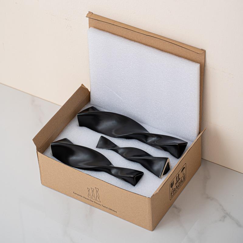 花瓶 レディース 北欧 陶器 3点セット 白 黒 モノトーン 幾何学模様 艶消し アート オブジェ リビング ..