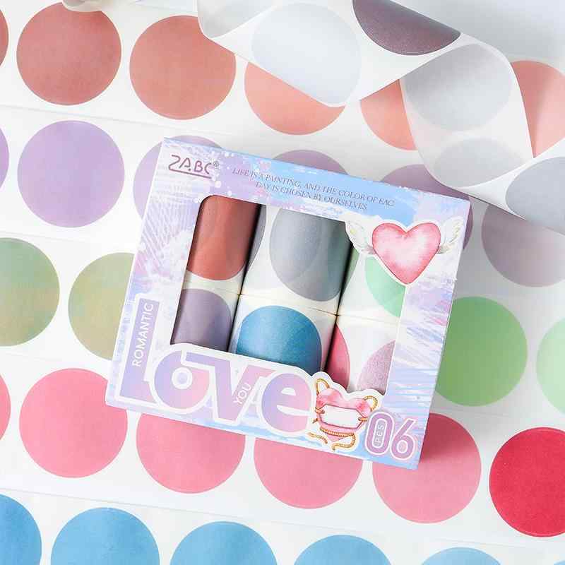 和紙テープ スクラップブッキングテープ 円形ドット 装飾テープ 手帳テープ 絢爛人生 鮮やか 多彩 スクラップブッキング デコレーション ギフト