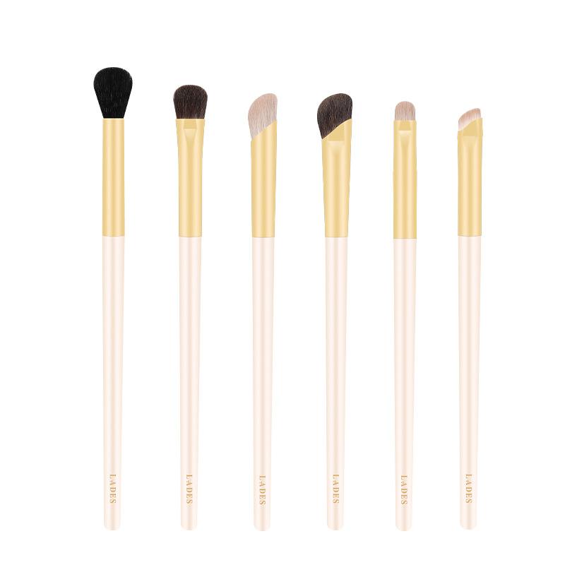 メイクブラシ レディース 6本セット 動物毛 アイシャドウブラシ まぶた 輪郭 ぼかし 化粧ブラシ セット