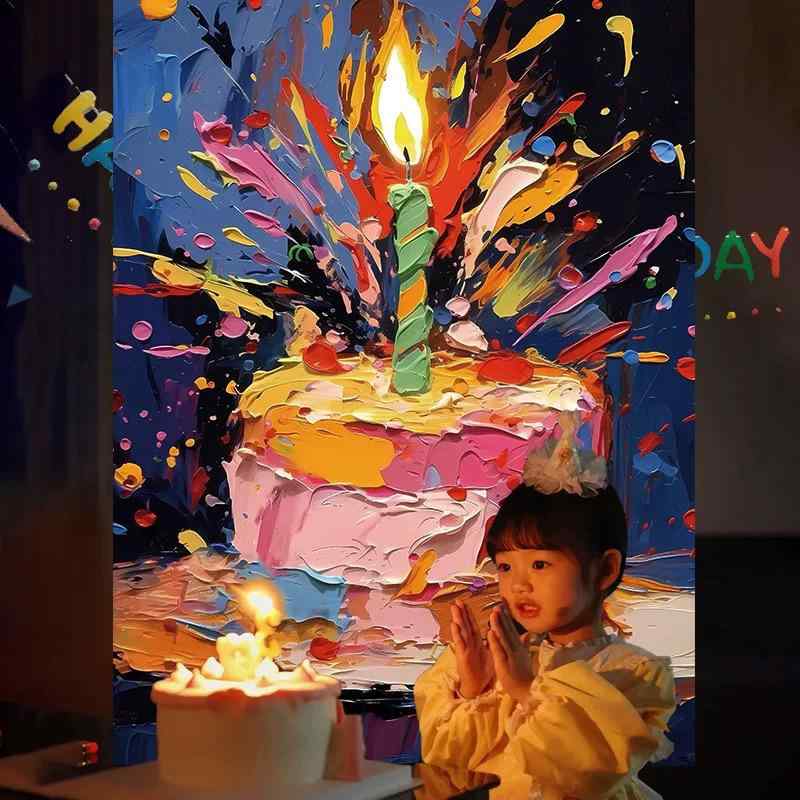 背景布 子供 ベビー 誕生日 写真撮影用 小道具 油絵風 バースデーケーキ装飾 A款 B款 C款 大判 A款 大..