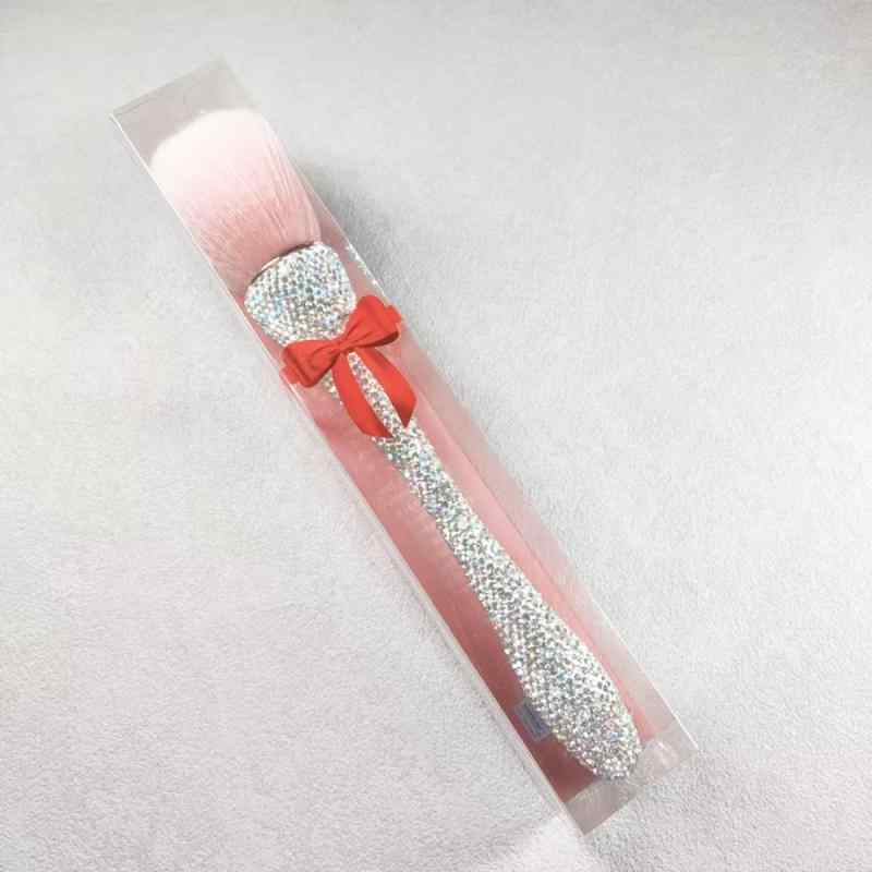 メイクブラシ レディース 散粉ブラシ フェイスブラシ チークブラシ 人工繊維 メタルハンドル レッド シ..