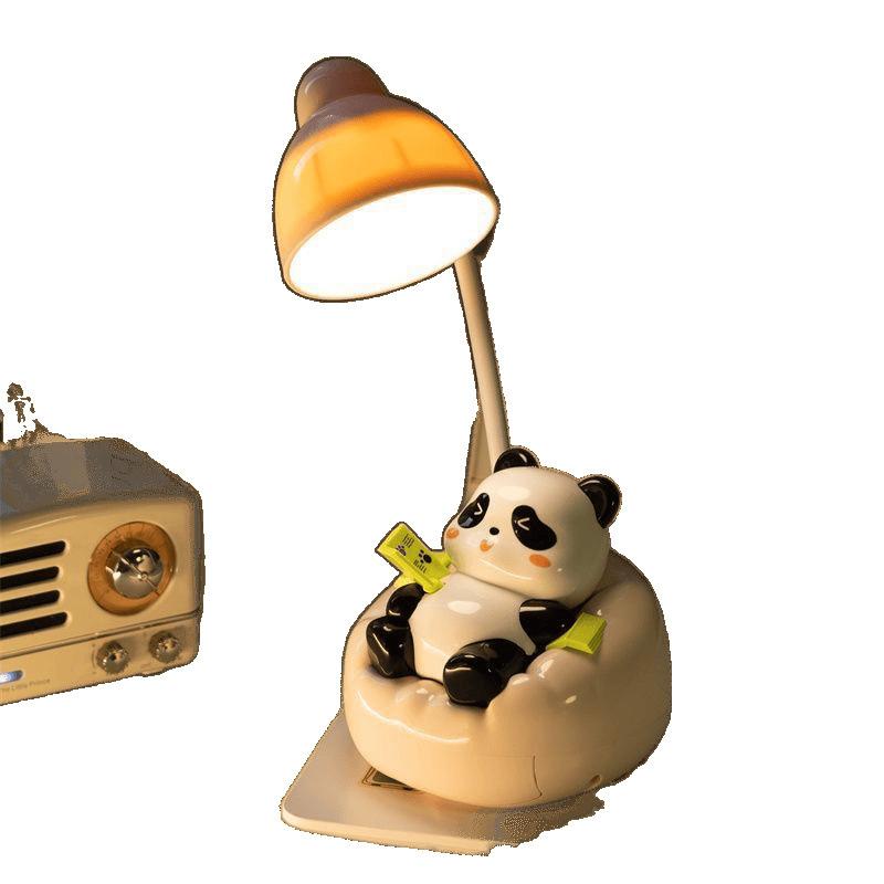 ライト レディース 卓上ライト パンダ LED かわいい ナイトライト ベッドサイドランプ 充電式 目に優しい 学習 読書灯 ピンク グリーン