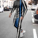 メンズ スウェット セットアップ 長袖 トレーナー 上下セット 春秋 カジュアル ストリート 普段使い 部屋着 ポリエステル プリント