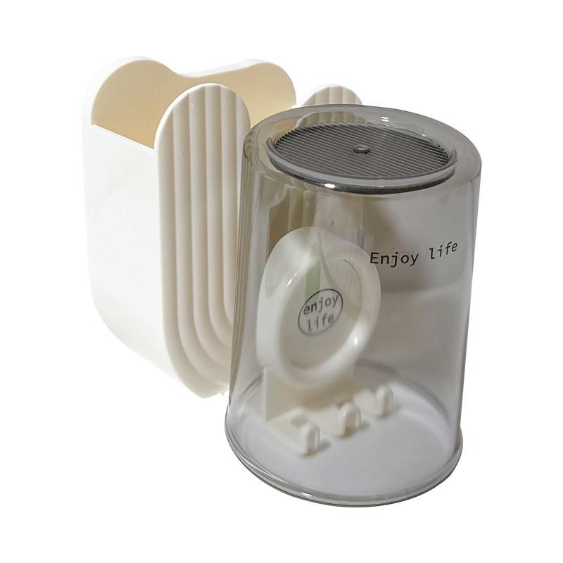 歯ブラシホルダー 壁掛け式 電動歯ブラシ 歯磨き粉 収納ラック 洗面所 コップ 歯磨きコップ スタンド ベージュ ピンク系 ブラック系