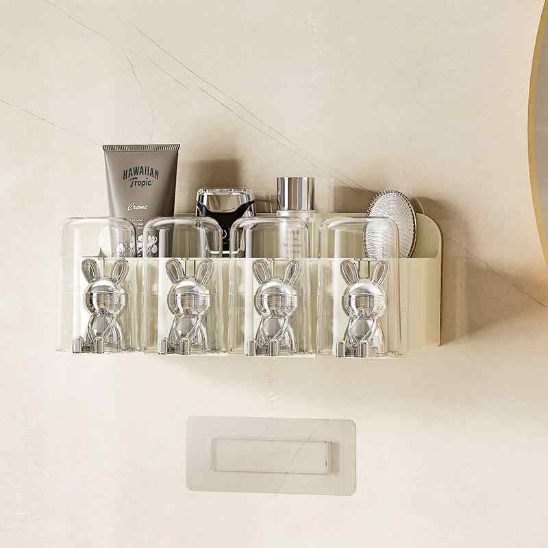 歯ブラシスタンド & 歯磨き粉ディスペンサー 壁掛け 칫솔걸이 コップホルダー 칫솔살균기 칫솔케이스 칫솔꽂이 칫솔 정리 칫솔 보관 칫솔 거치대 プラスチック製 穴あけ不要 洗面所 浴室収納 1口 2口 3口 4口 白 黒金