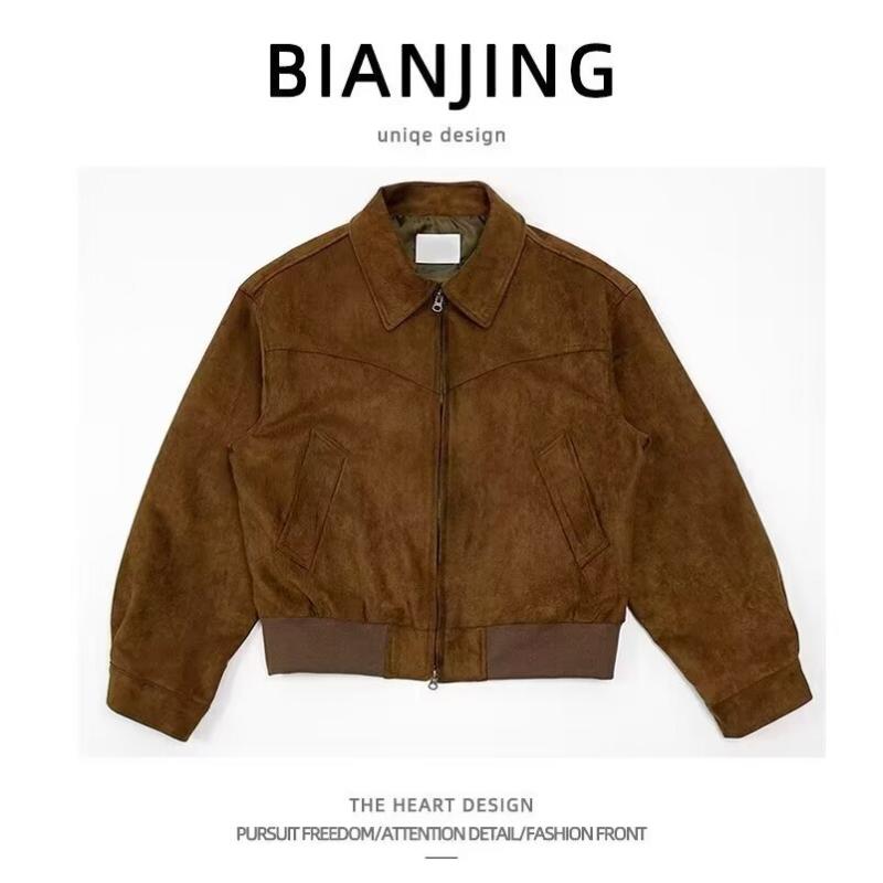 ・カテゴリ: ジャケット・スタイル: 流行・襟型: 襟・版型: スリム・前立て: ジッパー・フード: なし・厚さ: 普通・柄: 無地・素材: 化繊混紡、ポリエステル・対象: 青少年、成人・シーン: カジュアル・ディテール: マルチポケット・裾デザイン: ラウンド・着丈: レギュラー・ポケット: パッチポケット・着用方法: アウター・袖丈: 長袖・袖型: ドロップショルダー・カラー: ブラウン、ブラック・サイズ: M、L、XL、XXL、XXXL・性別: 男