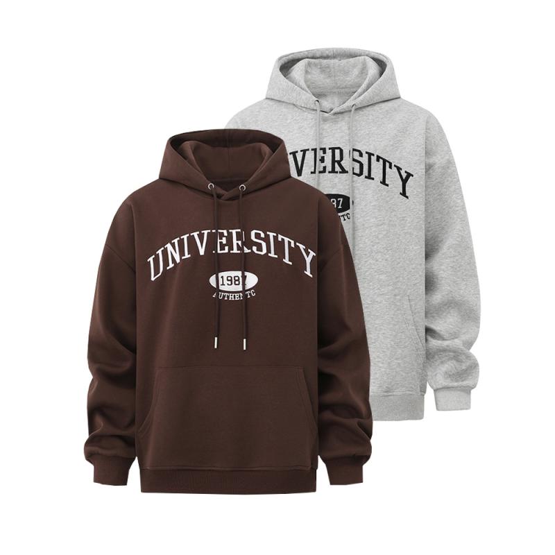 パーカー メンズ 男性用 スウェット プルオーバー フード付き トップス 長袖 春物 幾何学模様 コットン100% 灰色 コーヒー色 ゆったり