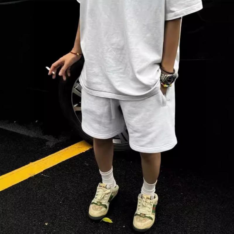 ハーフパンツ 男性用 コットン リラックス ゆったり 5分丈 カジュアルパンツ メンズ 韓国風 無地 ブラック グレー