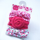 ヘアバンド ベビー 女児 うさ耳 カチューシャ リボン 3点セット かわいい 赤ちゃん 髪飾り ヘアアクセサリー プリント柄 伸縮性 柔らかい 快適 プリンセス...