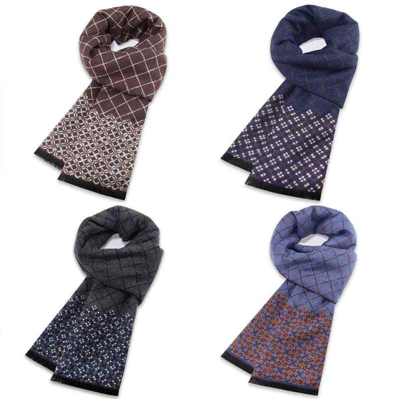 マフラー メンズ 男性用 チェック柄 秋冬 防寒 暖かい ショール ストール 180cm 粘胶纤维 ビスコース 通勤 ビジネス カジュアル