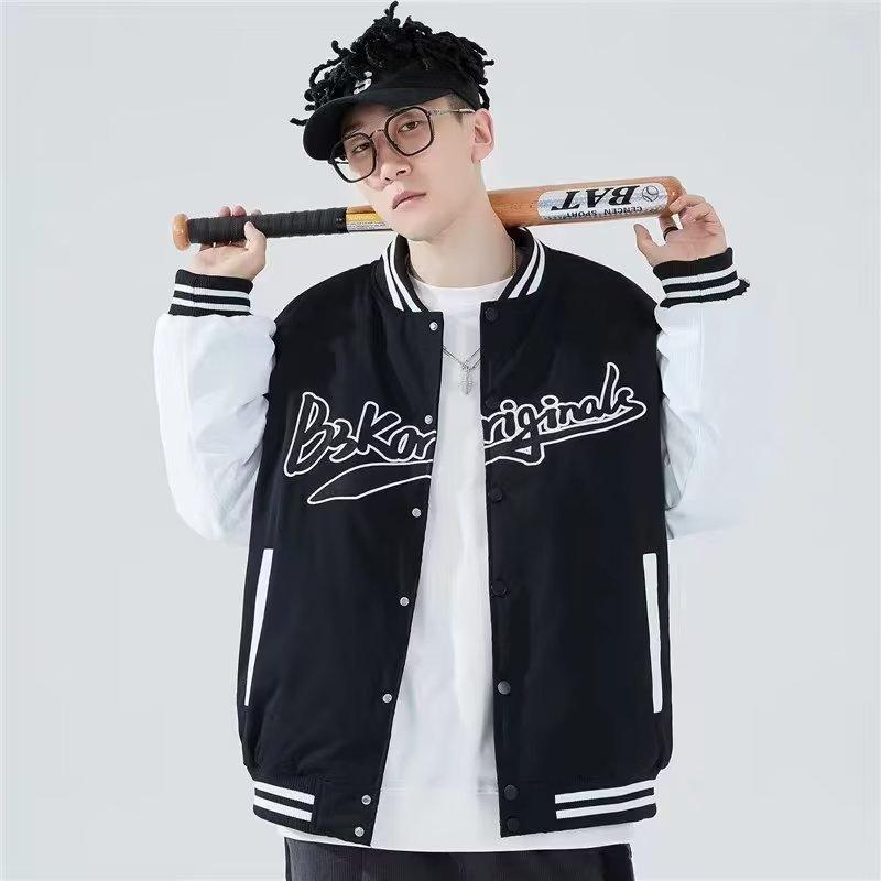 ジャケット メンズ 野球 アウター 春秋 薄手 ポリエステル ブラック スポーティ カジュアル