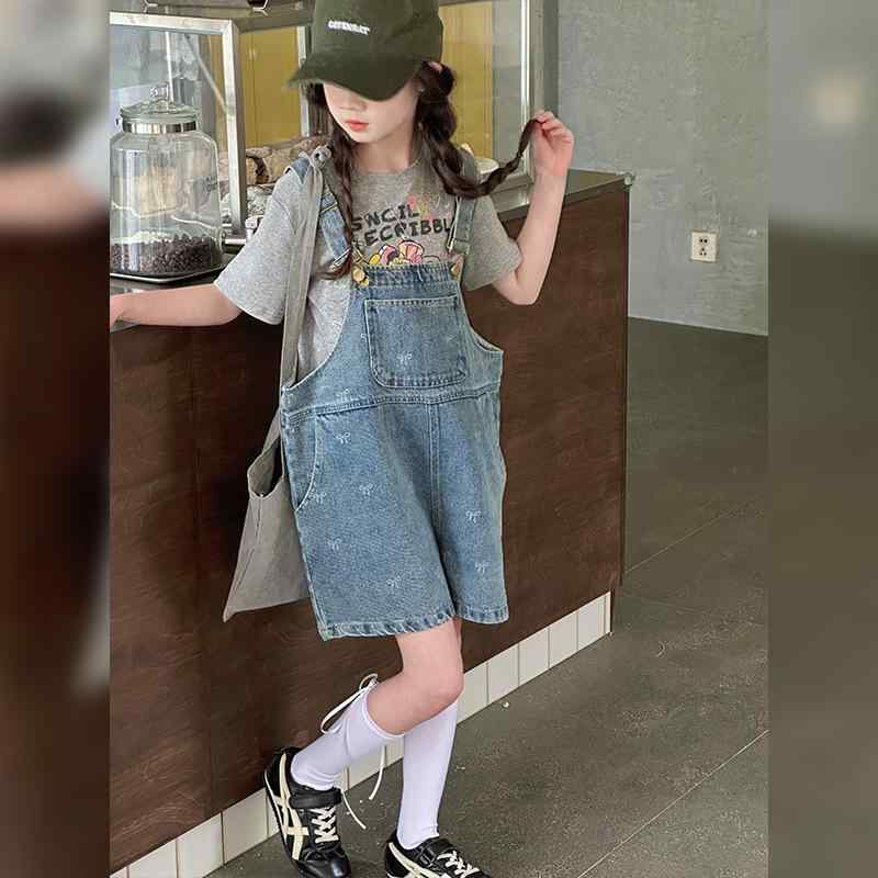 キッズ 女の子 パンツセット かわいい 半袖Tシャツ サロペット 上下セット 薄手 通園 通学 普段着 130 140 150 160 170