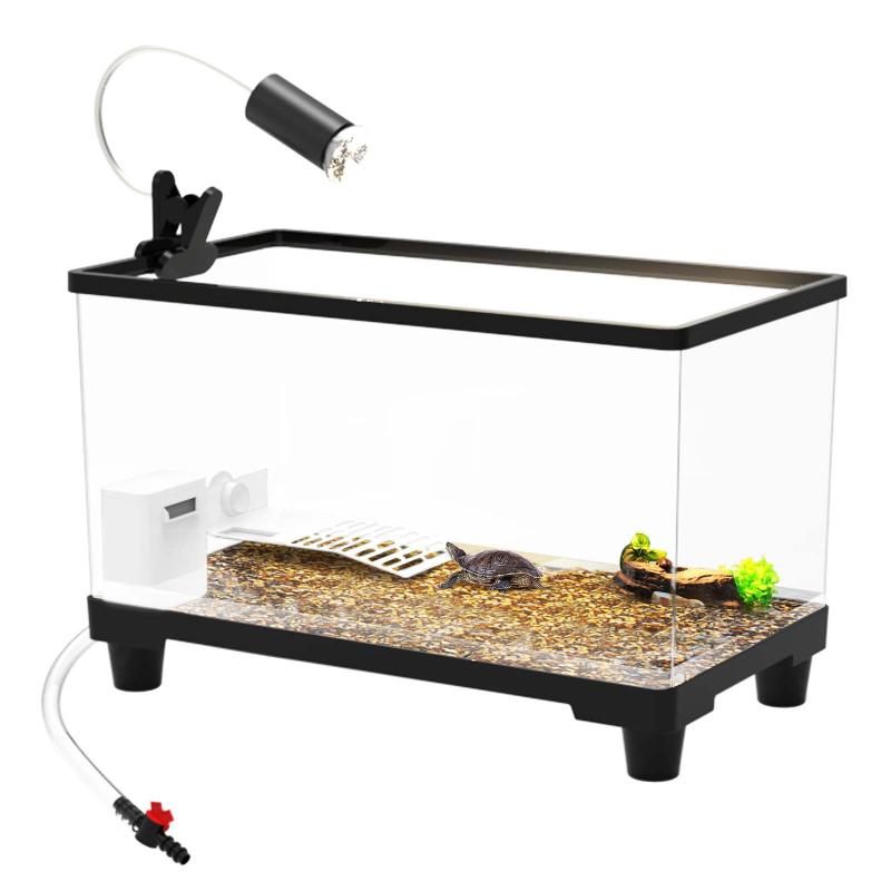 水槽 ペット用 オープン式 飼育ケース 亀 カメ 爬虫類 両生類 飼育セット 大型 プラスチック製 排水セ..