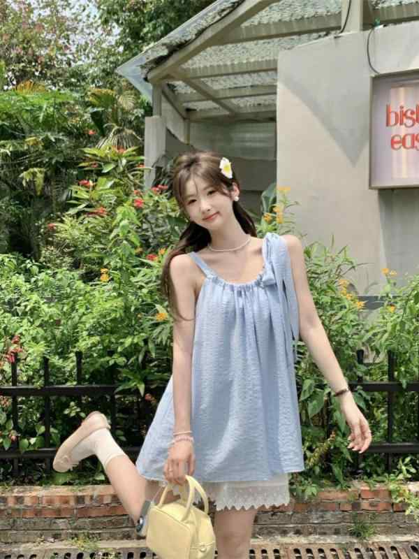 キャミソール レディース ミントグリーン ノースリーブ トップス ギャザー 紐 かわいい 伸縮性