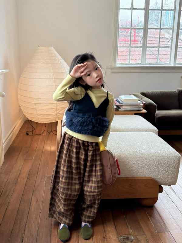 子供用パンツ 格子柄 快適 ロングパンツ 女の子 春秋 普段着 潮 カマパンツ