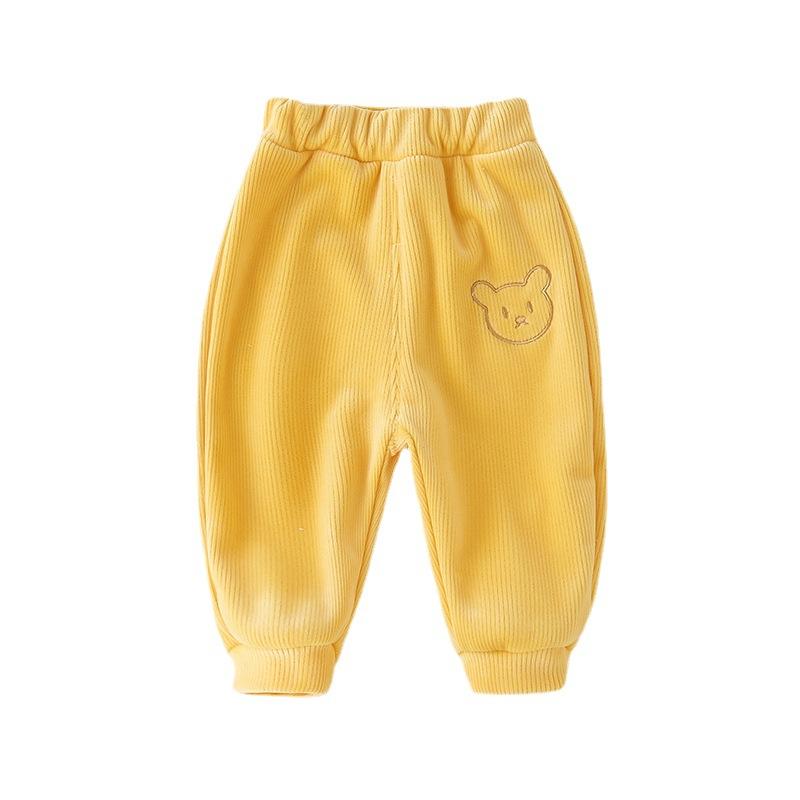 子供用パンツ キッズ 裏起毛 あったかパンツ ズボン ベビー 幼児 長ズボン 男の子 女の子 運動着 フリースパンツ 伸縮性 ウエストゴム 高腰 春秋冬 綿 ポリエステル ピンク 黄色 ブルー ベージュ 小ウサギ柄 笑顔