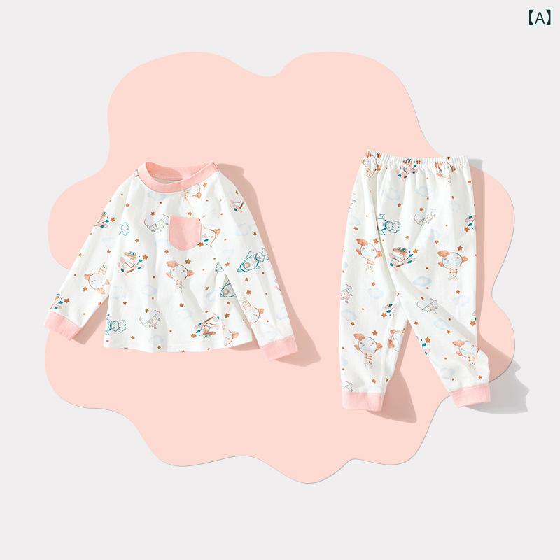 ベビー服 長袖パジャマ 上下セット 春秋 男の子 女の子 綿100％ インナーシャツ 部屋着 かわいい ロケ..