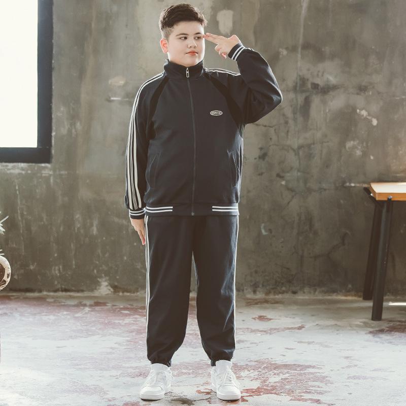 子供用ジャージ 上下セット 男の子 春物 2点セット 運動着 長袖 長ズボン ポリエステル ブラック 黒 グレー 150cm 160cm 170cm 180cm 190cm