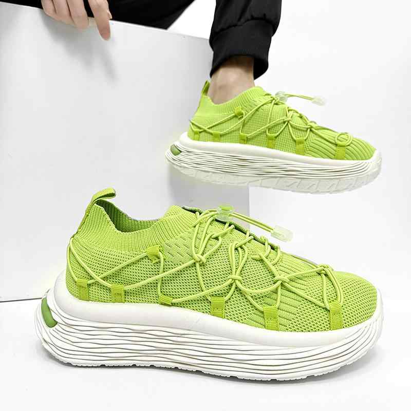 スニーカー メンズ 大サイズ 軽量 通気性 紐靴 ローカット 替え紐付き 黒 緑 白 男性用 普段使い