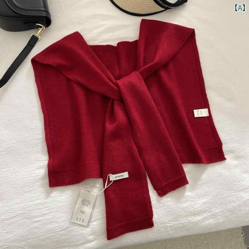 ショール レディース 女性用 ウール100％ ニット 春秋 冷房対策 肩掛け 付け肩 チョーカー 無地 韓国風..