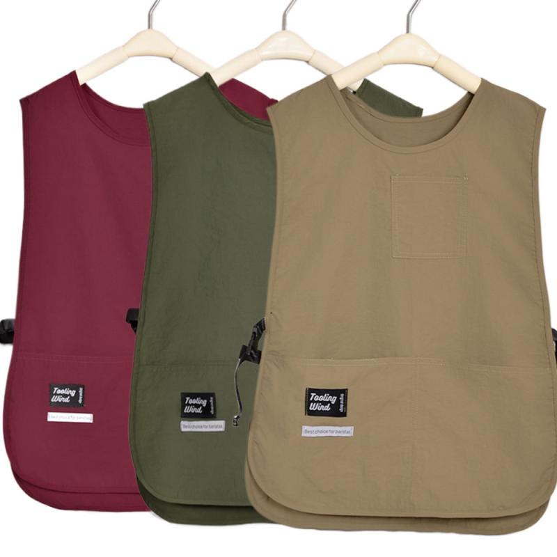 エプロン 速乾 防汚 撥水 防油 カフェ 飲食店 業務用 キッチン 料理 男女兼用 ベスト型 チョッキ風 ベ..