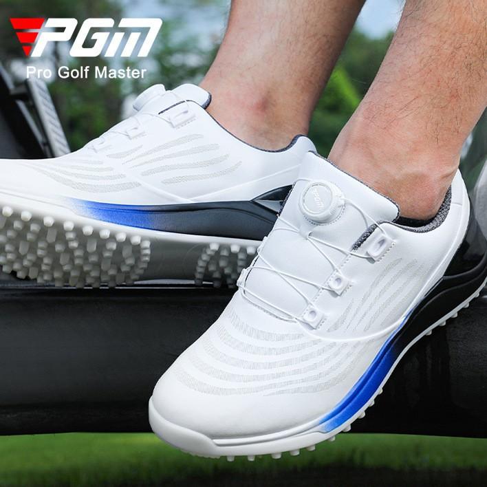 ゴルフシューズ 男性用 防水 超繊 ゴルフ スポーツシューズ 防滑 スパイク ダイヤルボタン 靴紐 人工芝 ローカット 運動 普段使い