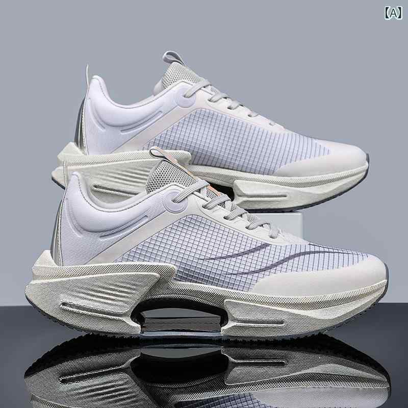 スニーカー メンズ レディース ランニングシューズ 厚底 スポーツシューズ 通気性 クッション性 滑り止め 運動靴 ローカット 蛍光オレンジ 白 緑 グレー ブラック 春秋冬