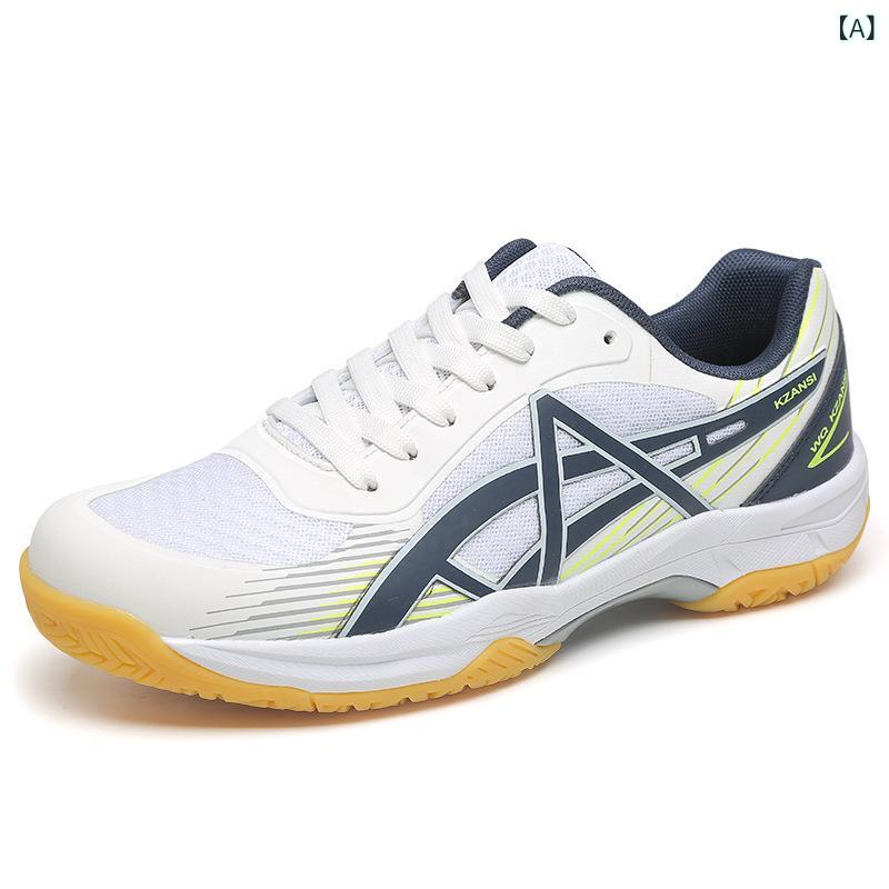 バドミントンシューズ 男女兼用 プロ仕様 軽量 滑り止め 通気性 衝撃吸収 卓球 バレーボール トレーニング スポーツシューズ 運動靴 白 青 紺 紫 床 プラスチック 春夏 秋冬